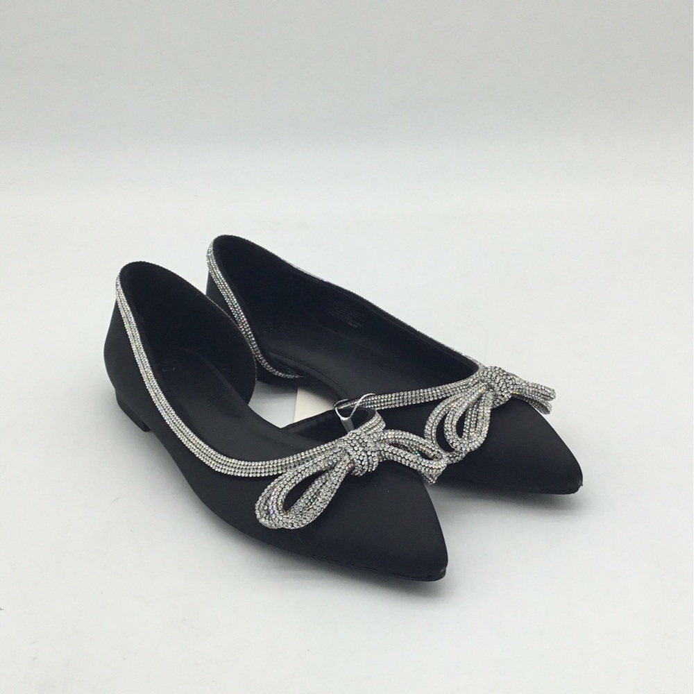 NWOT Black bow flats